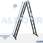 4×4 ALDORR Professional – Multi Purpose Ladder with platform – 15'1"