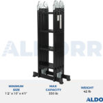 4×4 ALDORR Professional – Multi Purpose Ladder with platform – 15'1"