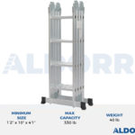 4x4 ALDORR Home - Multi Purpose Ladder with platform - 15'1"