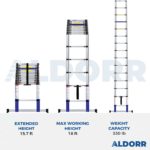 Telescopic ladder 15.7 ft - ALDORR Home